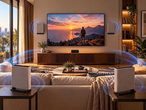 A four-speaker surround sound system can bring cinema-like audio into your living room, making everyday entertainment more immersive.