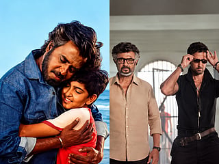 Hrithik Roshan as a child actor with Rajinikanth in Bhagwan Dada (left), and the stars reunite in Jailer 2 nearly four decades later.
