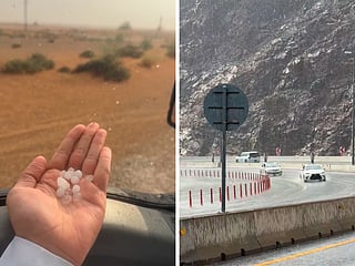 Hail fell on Margham in Dubai, while rain was reported in Al Ajili and on Khor Fakkan Road.
