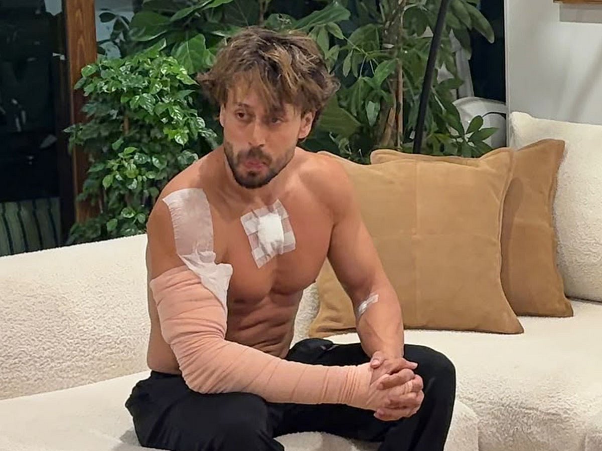 Tiger Shroff at his residence in Mumbai after a shooting incident targeting a car linked to the actor.