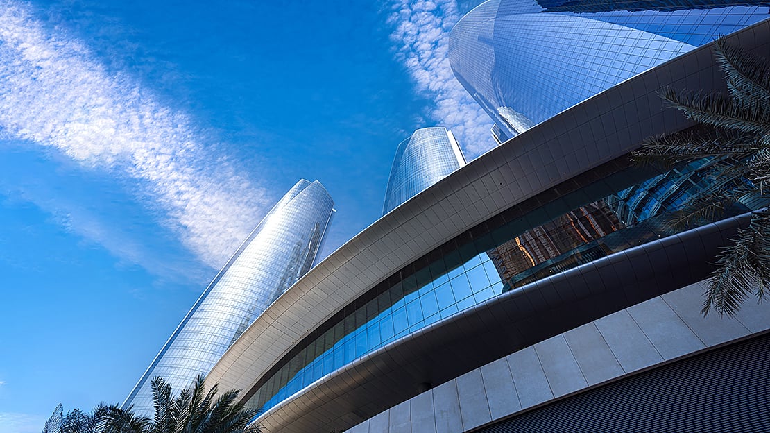 Downtown Abu Dhabi. The Abu Dhabi Global Market reported that assets under management increased by 36 per cent during 2025