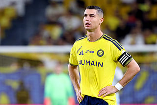 Nassr's Portuguese forward #07 Cristiano Ronaldo reacts during the Saudi Pro League football match between Al-Nassr FC and Neom FC at Awwal Park in Riyadh on October 20, 2026.