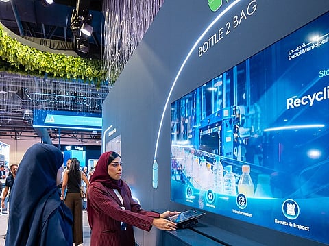 Dubai Municipality is showcasing the Bottle2Bag initiative at the 28th edition of the Water, Energy, Technology and Environment Exhibition 