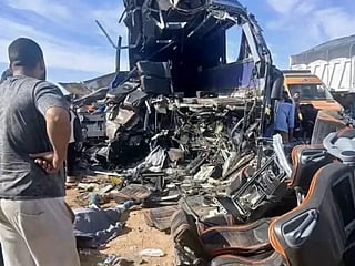 The collision occurred at kilometre 55, near the Dahshur gate, before the entrance to the regional road in the direction of Giza governorate.