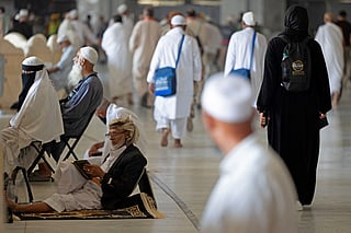 Pilgrims at the Grand Mosque complex in Saudi Arabia's holy city of Mecca on October 20, 2026.