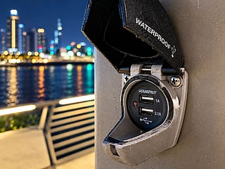 While smart benches with charging points are not new to Dubai, lighting poles equipped with USB charging ports and waterproof covers are a new addition.