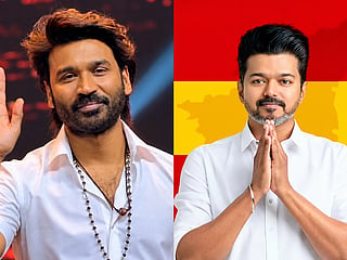 Actor Dhanush and Tamil Nadu Chief Minister and Tamilaga Vettri Kazhagam (TVK) leader Joseph Vijay.