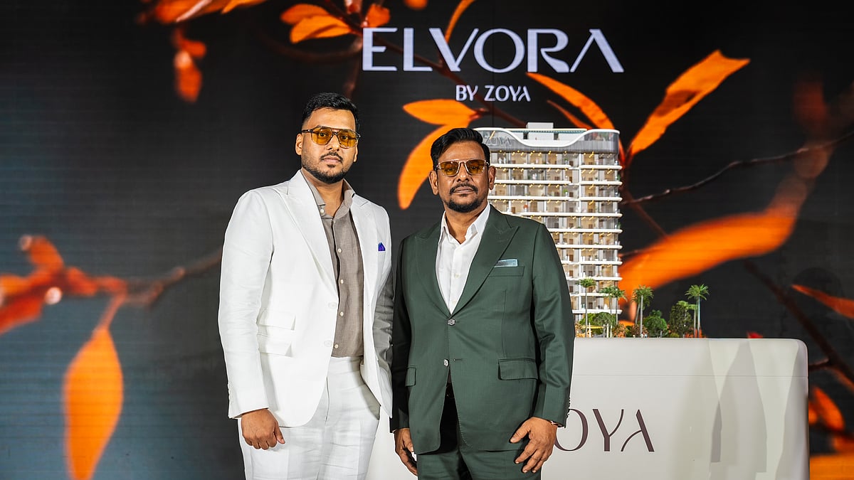Farooq Khan (right), Chairman of Zoya Developments, and Shoaib Khan, CEO of Zoya Developments, at the launch of Elvora