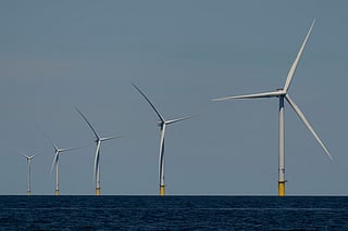 FILE - Wind turbines operate at Vineyard Wind 1 offshore wind farm off the coast of Massachusetts, July 19, 2025. (AP Photo/Carolyn Kaster, File)