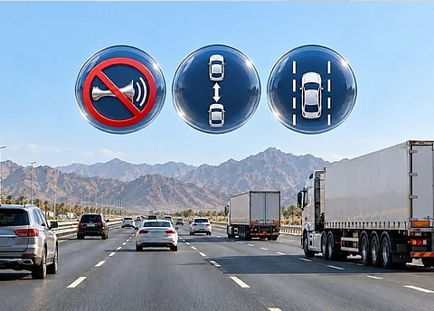 Fujairah Police urge motorists to follow traffic rules amid rising heavy vehicle traffic.