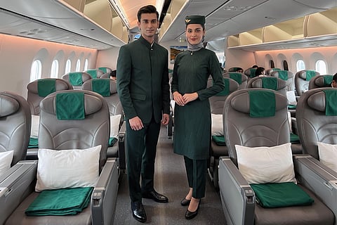 PIA on Thursday unveils new cabin crew uniforms designed by celebrated Pakistani fashion designer Hassan Sheheryar Yasin (HSY). 