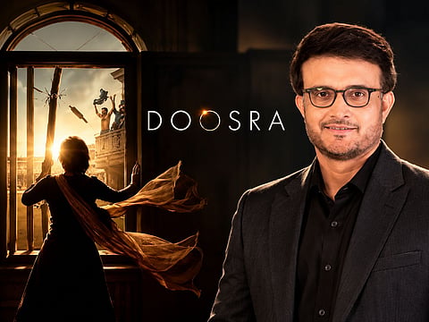 The poster of Doosra, starring Plabita Borthakur and featuring a story inspired by former India cricket captain Sourav Ganguly’s iconic 2002 Lord’s celebration. The film is scheduled to release in theatres on October 23, 2026.
