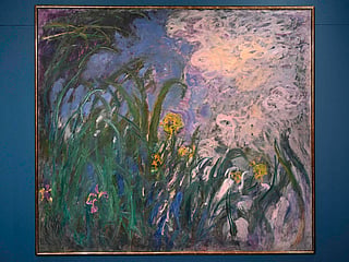 (FILES) This photograph shows French painter Claude Monet's "Iris", 1924–1925, during a preview of 28 Impressionist works of the Schlumberger Collection unveiled ahead of the October 22, 2026, sale at Sotheby's auction house in Paris on September 17, 2026. It is the most expensive work of art ever sold at auction in France: "Iris", a monumental painting by Claude Monet from the end of his life, was sold for 50 million euros (including fees) on October 22, 2026, in Paris. The Sotheby's auction room held its breath for nearly 45 minutes as bidders battled it out over the telephone. This painting by the master of Impressionism was on public display for the first time as part of the sale of the Schlumberger family’s collection. (Photo by LOU BENOIST / AFP) / RESTRICTED TO EDITORIAL USE - MANDATORY MENTION OF THE ARTIST UPON PUBLICATION - TO ILLUSTRATE THE EVENT AS SPECIFIED IN THE CAPTION