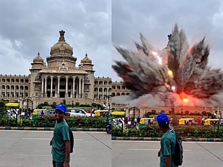 An AI-generated video shows a simulated explosion at Vidhana Soudha, the seat of Karnataka’s legislature, in Bengaluru. Police arrested a 25-year-old man for allegedly sharing the viral clip on Instagram.