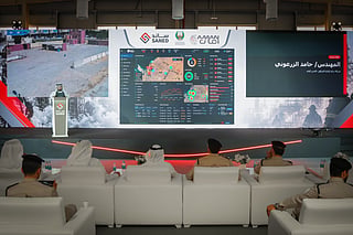 Saned demonstrates how smart cameras and drones can help detect fires in Sharjah.
