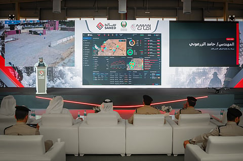 Saned demonstrates how smart cameras and drones can help detect fires in Sharjah.