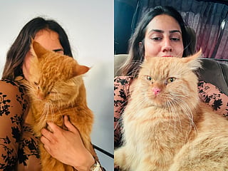 Kaumadi reunited with her cat. 