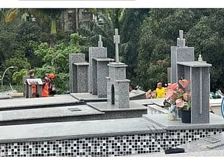 The man had gone to a cemetery to attend the funeral of a friend who had died in a road accident the previous day. 