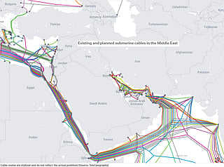 Cable routes are stylized and do not reflect the actual positions (Source: TeleGeography)
