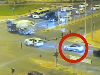 Sharjah Police CCTV captures a collision after a driver attempts an illegal U-turn.