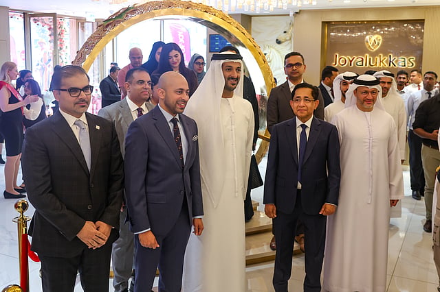 The record-breaking earrings were unveiled at the Jewel of Joy by Joyalukkas, the biggest jewellery destination in the Middle East, located in Dubai Gold District