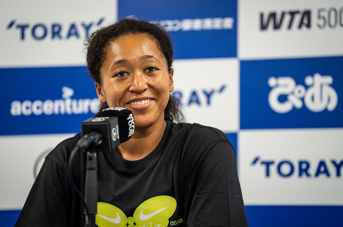 Japan's Naomi Osaka attends a press conference during the Japan Open tennis tournament at the Ariake Coliseum in Tokyo on October 25, 2026.