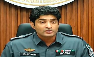 National Cyber Crime Investigation Agency Additional Director Shoaib Khan addresses a press conference in Islamabad on October 25, 2026. 