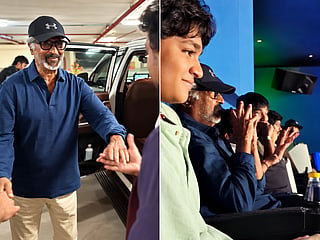 Rajinikanth greets a fan and watches ‘Jailer 2’ alongside moviegoers at a cinema in Chennai, in a rare outing that reportedly marks his first time watching a film with fans in 40 years. The visit comes as the Tamil action sequel continues its strong box-office run.