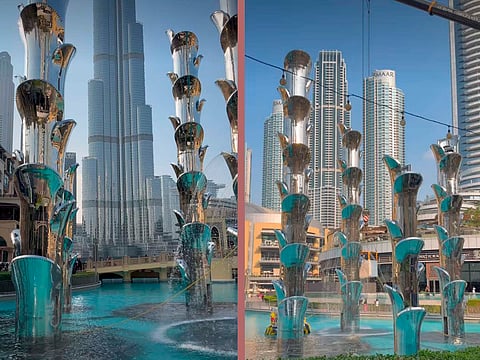 Videos circulating on Instagram Reels show new silver water features taking shape at the Dubai Fountain, with installation work still under way.