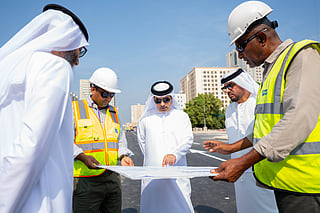  Ajman officials inspect road projects, with city centre works 75 per cent complete.
