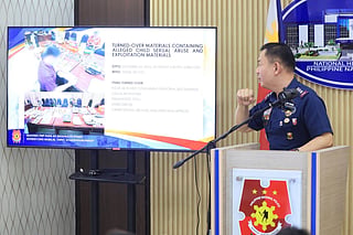 PNP spokesperson and Public Information Office acting chief police colonel Allen Rae Co providing updates on the ongoing investigation during a press briefing on October 26