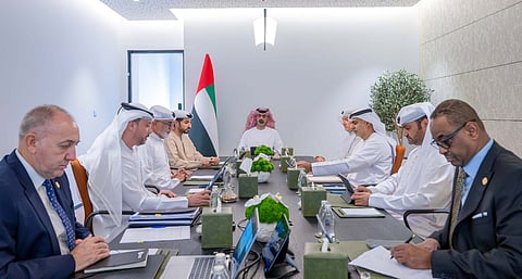 Sheikh Ammar bin Humaid Al Nuaimi, Crown Prince of Ajman and Chairman of Ajman Bank, chairs the Bank’s Board of Directors meeting.