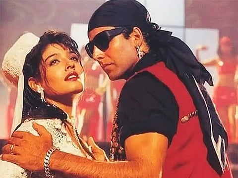 Raveena Tandon and Akshay Kumar in the iconic ‘Tu Cheez Badi Hai Mast Mast’ song from the 1994 film ‘Mohra’.