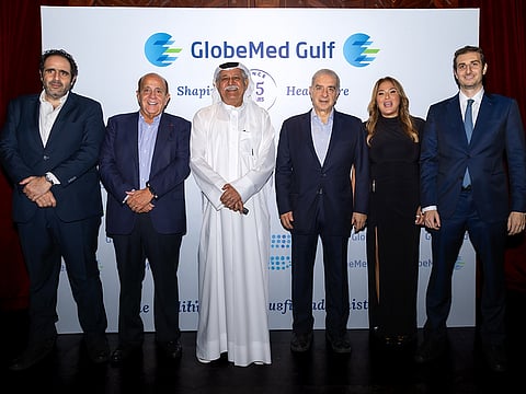 Reception photo with Pierre Pharaon, Nada Majdalani, Michel Pharaon, Fareed Lutfi, Roger Nasnas, and Joe Nasnas.