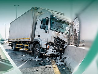 The driver suffered minor injuries as Dubai Police warned motorists about the dangers of drowsy driving.