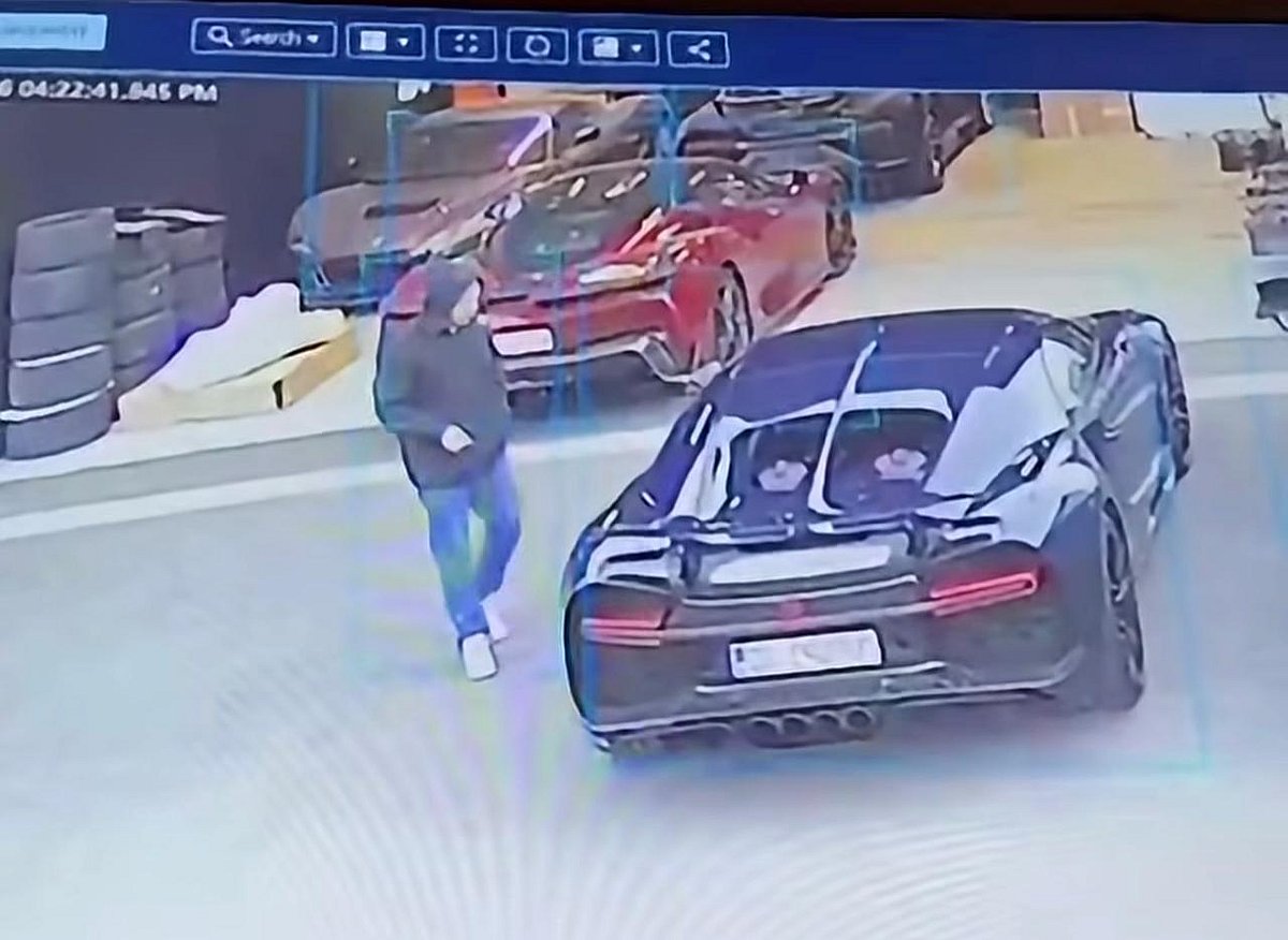 The theft was discovered after someone warned employees that an unknown person had driven off in the Chiron.