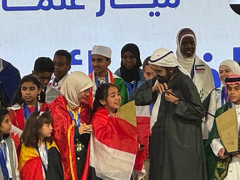 Sheikh Mohammed presented his badge also to an emotional Mayar Othman Al Shuorbagy who broke down in tears