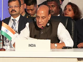 Defence Minister Rajnath Singh in Philippines (Photo/ANI)