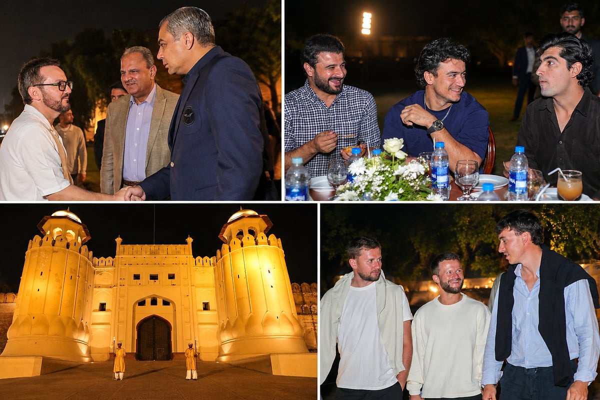 PCB Chairman Mohsin Naqvi hosts a grand reception for England, Sri Lanka and Pakistan cricketers at Lahore Fort.