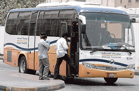 Commuters boarding a Sharjah Transport bus. The authority is planning to make further changes to meet the needs of the public. 