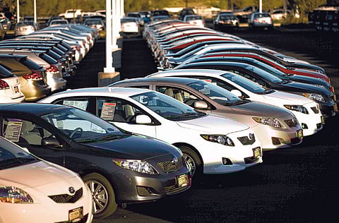 New Toyota Corolla vehicles sit on the lot at a dealership in Lakewood, Colorado, US. The Japanese manufacturer is now intent on making a concerted push into high-margin SUVs in the American market.