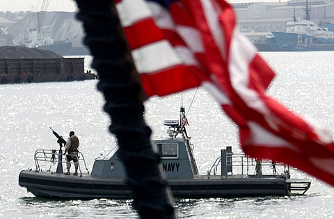 File picture: A US Navy boat seen from the deck of a US military ship docked in Manama, Bahrain.