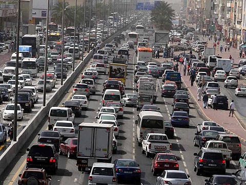 Traffic crawls after Sharjah fire
