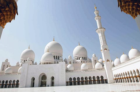 The Shaikh Zayed Mosque in Abu Dhabi. The number of international visitors to the capital reached a record 11.35 million in 2019.