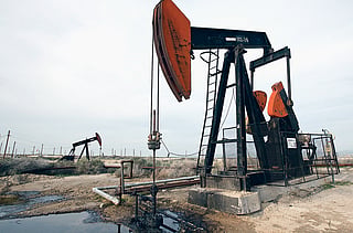 An oil well in California operated by Chevron Corp, the No. 2 US shale oil producer. US oil production, measured by energy content, climbed above 10,000 terawatt-hours a year, based on latest data.