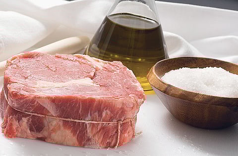 Although salting the meat before cooking drew out water, it created a flavourful crust 