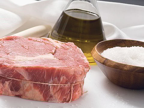 Although salting the meat before cooking drew out water, it created a flavourful crust 