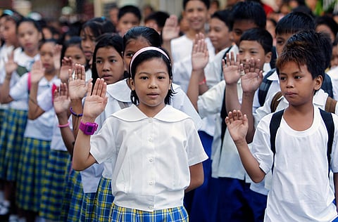 Students take their school oath in Manila [Illustrative image]