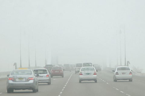 Foggy conditions in Abu Dhabi
