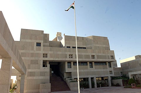 The Indian Embassy building in Abu Dhabi. India’s Bureau of Immigration on Wednesday evening announced a series of new measures and travel advisories related to Covid-19.